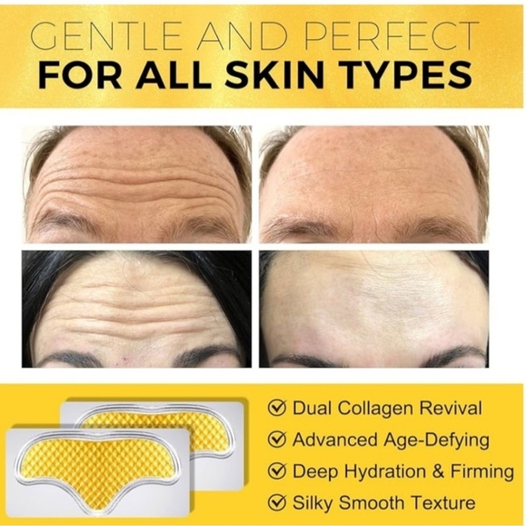 24K Gold Forehead Collagen Patches, NIB - Picture 4 of 4